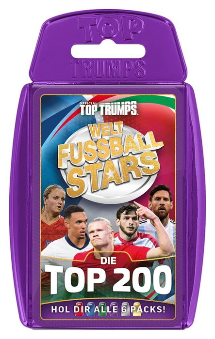 Winning Moves World Football Stars Juego de cartas 200 Pack Edición Alemana