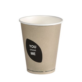 Duni Vaso Thank You 24 cl (800u) - Vaso de Papel y PLA Biodegradable para un Solo Uso