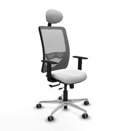 PIQUERAS Y CRESPO Silla de oficina Zulema con mecanismo Sincro/Traslack, Blanco y Gris
