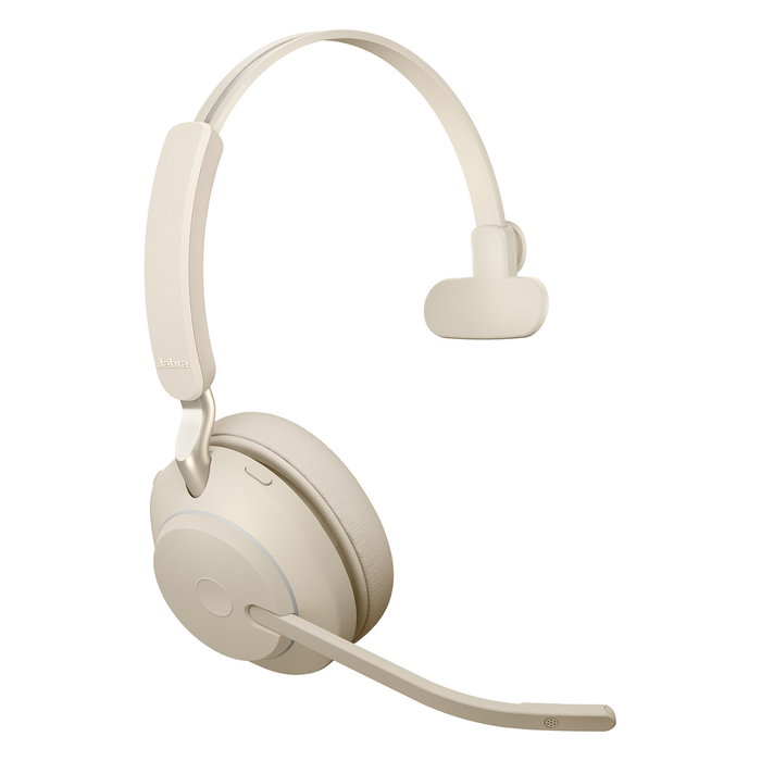 Jabra Evolve2 65 Mono UC con Ladestation y Link 380c, beige