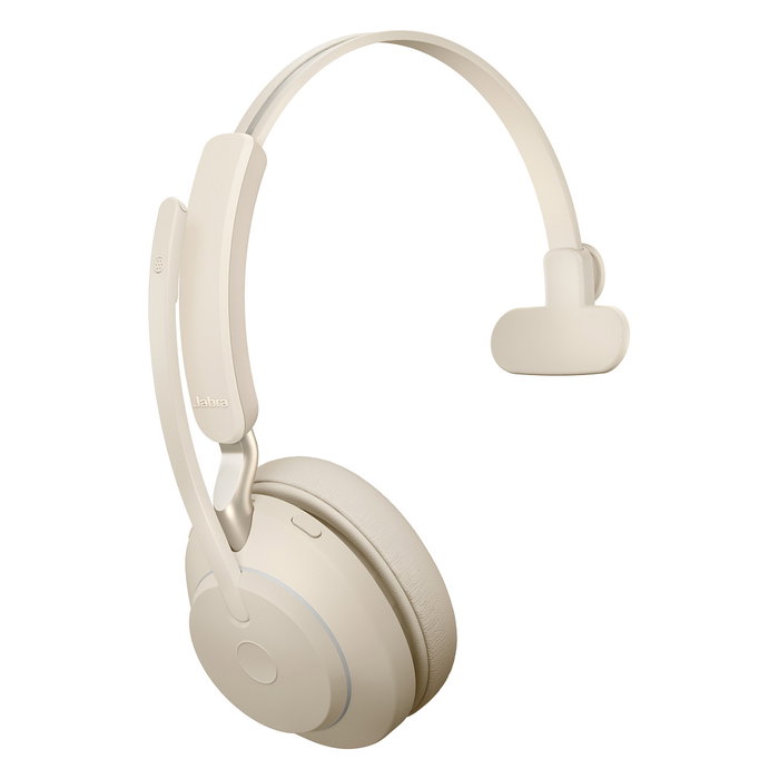 Jabra Evolve2 65 Mono UC con Ladestation y Link 380c, beige