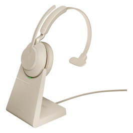 Jabra Evolve2 65 Mono UC con base de carga y Link 380c, beige