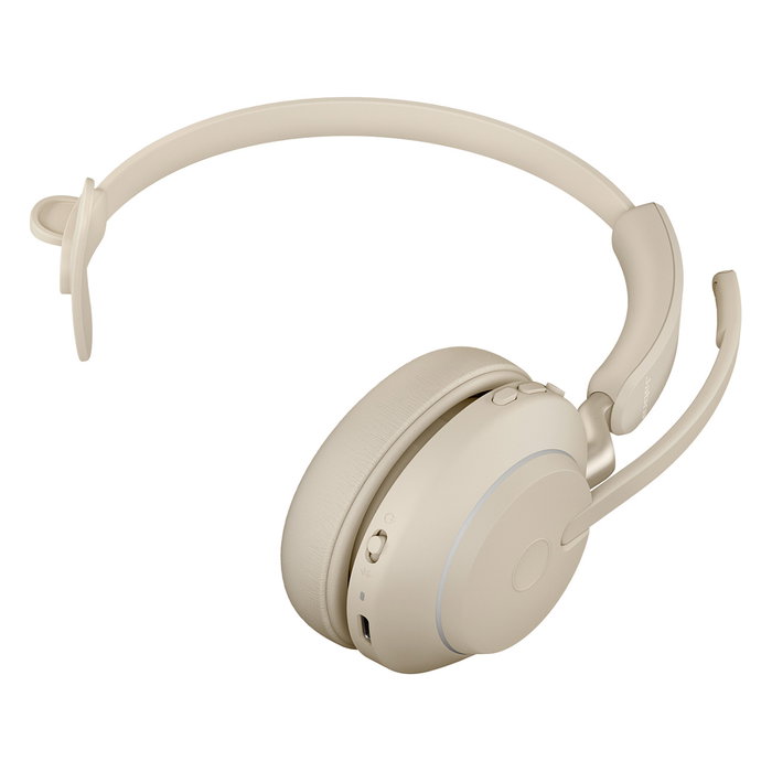 Jabra Evolve2 65 Mono UC con Ladestation y Link 380c, beige