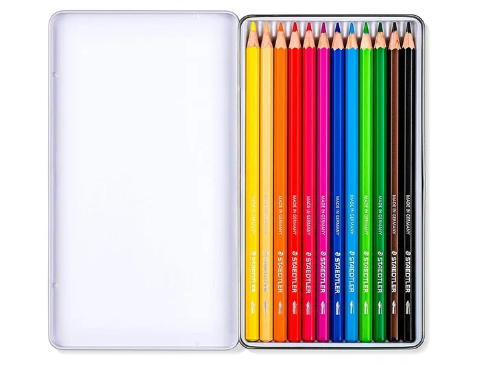Staedtler Design Journey 14610C Lápices de Colores Acuarelables, Estuche de Metal, 12 Unidades