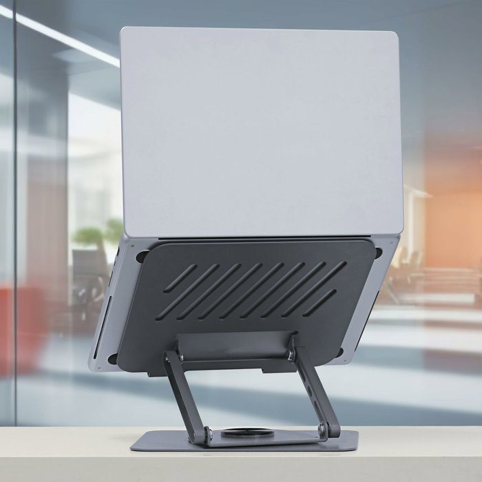 T'nb Iclick Soporte Metálico Giratorio 360° para Portátil, Gris Oscuro