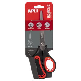 Tijeras Apli 21Cm. Ergonomica Asimetrica En Blister (Set de 12)