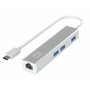 Level One Adaptador de red USB-C a RJ45 Gigabit y Hub USB 3.0 USB-0504 Plata