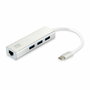 Level One Adaptador de red USB-C a RJ45 Gigabit y Hub USB 3.0 USB-0504 Plata