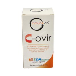 INMUNELAB C-Ovir 60Cap. Vitamina C, B6, Lactoferrina, Zinc, Selenio y Extractos Shiitake, Astrágalo para el Sistema Inmune