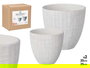 Ibergarden Set de 2 Macetas Cuadradas de Cerámica Blanco, Pequeña 20x20x19 cm y Grande 26x26x24.5 cm (Set de 2)
