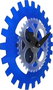 Nextime Reloj de Pared 3241BL Azul con Engranajes en Movimiento