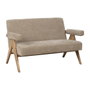 Ixia Sofá Beige de Tejido y Madera para Salón