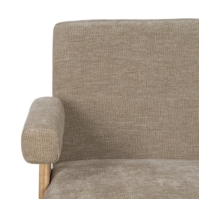 Sofá Beige Tejido-Madera Salón 134 X 76 X 85 cm