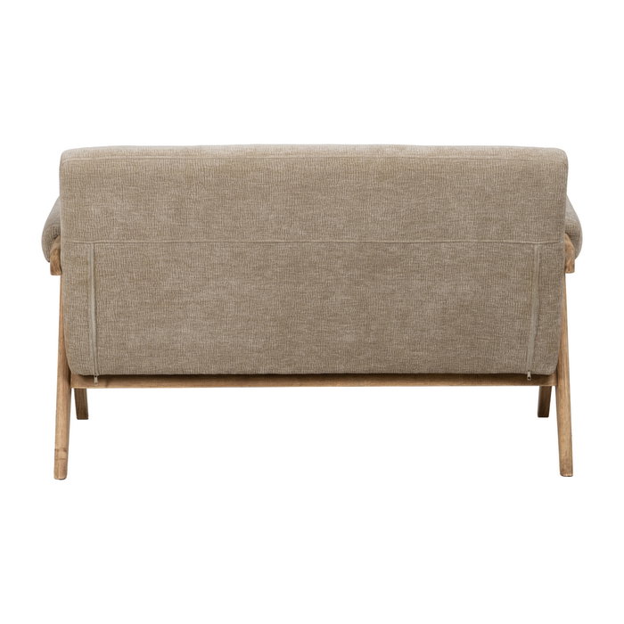 Sofá Beige Tejido-Madera Salón 134 X 76 X 85 cm