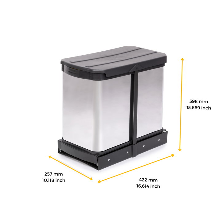 Emuca Recycle Inox 2x12litros Contenedor de reciclaje Emuca Recycle Inox 2x12litros Contenedor de reciclaje