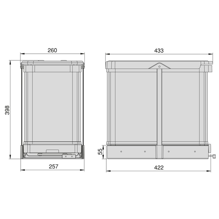 Emuca Recycle Inox 2x12litros Contenedor de reciclaje Emuca Recycle Inox 2x12litros Contenedor de reciclaje