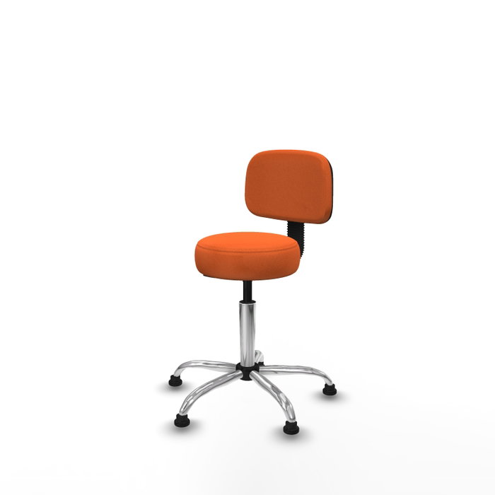 PIQUERAS Y CRESPO Silla Llanos giratoria naranja con base cromada