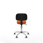 PIQUERAS Y CRESPO Silla Llanos giratoria naranja con base cromada