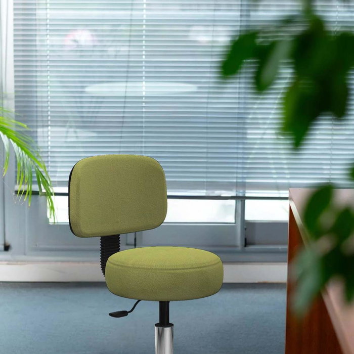 PIQUERAS Y CRESPO Silla Llanos giratoria naranja con base cromada
