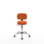 PIQUERAS Y CRESPO Silla Llanos giratoria naranja con base cromada