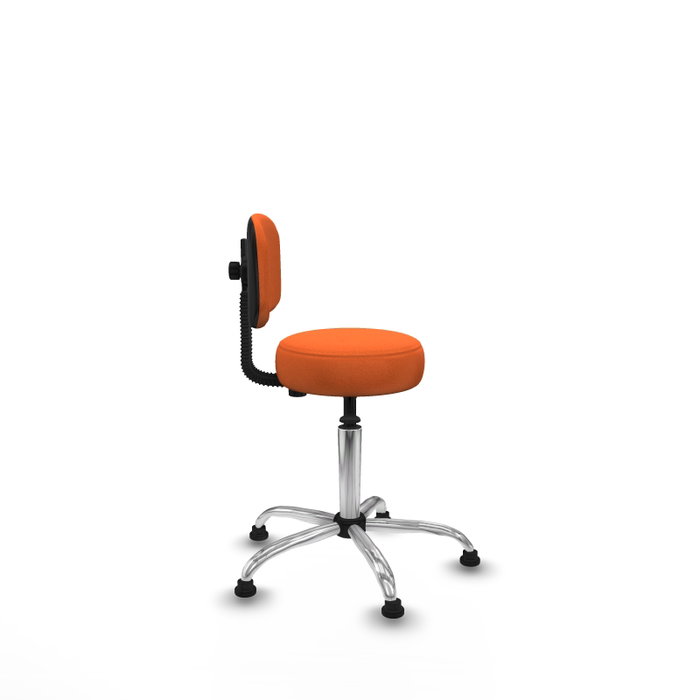 PIQUERAS Y CRESPO Silla Llanos giratoria naranja con base cromada