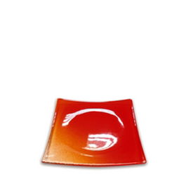 MATIZ Plato Llano Rojo Cuadrado, Vajilla, 15 x 15 cm (Set de 6)