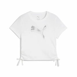 Camiseta de Manga Corta Infantil Puma Essentials Metallic Knotted Blanco