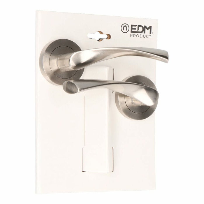 Edm Juego de roseta modelo 707 de aluminio, níquel satinado, ø65 mm Edm Juego de roseta modelo 707 de aluminio, níquel satinado, ø65 mm