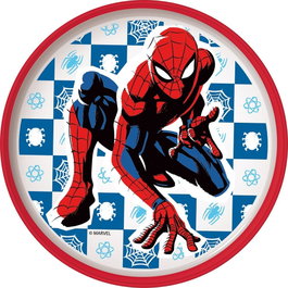 Marvel Spiderman Plato Antideslizante Bicolor Premium Plástico Alimentario Libre BPA CZ11297