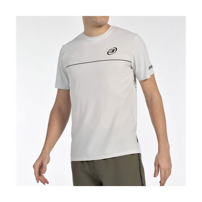Camiseta de Manga Corta Hombre Bullpadel Monda Blanco Pádel