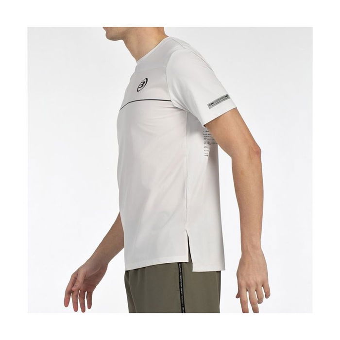 Camiseta de Manga Corta Hombre Bullpadel Monda Blanco Pádel