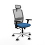 PIQUERAS Y CRESPO Silla de oficina Haches con mecanismo Sincro/Traslack, Azul claro y Gris