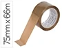 Q-connect Cinta Adhesiva para Embalaje, Polipropileno Havana, 66 m x 75 mm, 45 micras, Alta Adherencia para Cajas y Paquetería