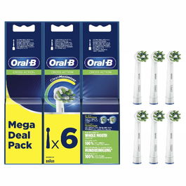 Braun Oral-B CrossAction Recambio de Cabezal Cepillo Eléctrico, Pack de 6 Unidades, Compatible con Series Oral-B