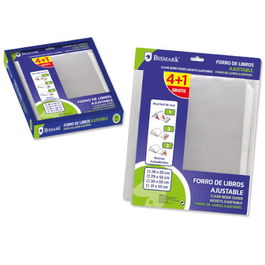 Bismark Pack 4+1 Forralibros Ajustable Transparente 29 x 55 cm Referencia 326266