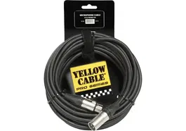 YELLOWCAB Cable XLR Macho a XLR Hembra 10 Metros para Micrófonos con Conectores Neutrik Amarillo