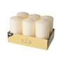 PAPSTAR Vela pilar redonda color crema, 6 piezas