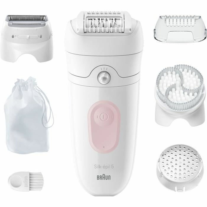 Braun Silk-épil 5 5-060 Depiladora Eléctrica Blanco / Rosa