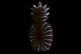 DKD Home Decor Decoracion Pared Tropical Blanco LED PP Piña 1 cm (4 Unidades)