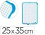 Liderpapel Pizarra Blanca 25x35 cm Doble Cara Lisa y Cuadriculada con Rotulador y Borrador Magnético