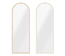 DKD Home Decor Set de 2 Espejos de Pared Símil Ratán Beige y Natural