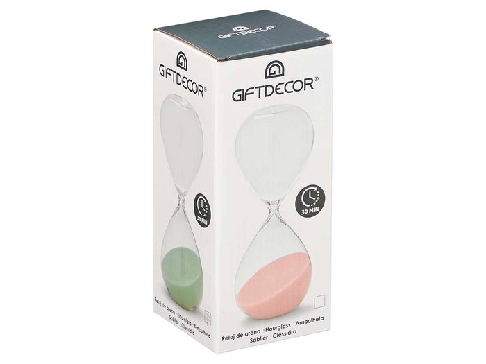 Giftdecor Reloj de Arena 20 cm Surtidos Colores Pastel 30 Minutos Aproximadamente (Set de 12)