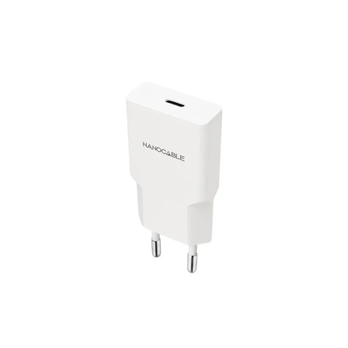 Nanocable Cargador de Pared 30W USB-C/PD, Carga Rápida Power Delivery para Smartphone, Blanco, 1 Puerto, 100-240V, CE