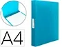 Liderpapel Carpeta de Anillas 4 Anillas 25 mm Polipropileno DIN A4 Celeste Opaco