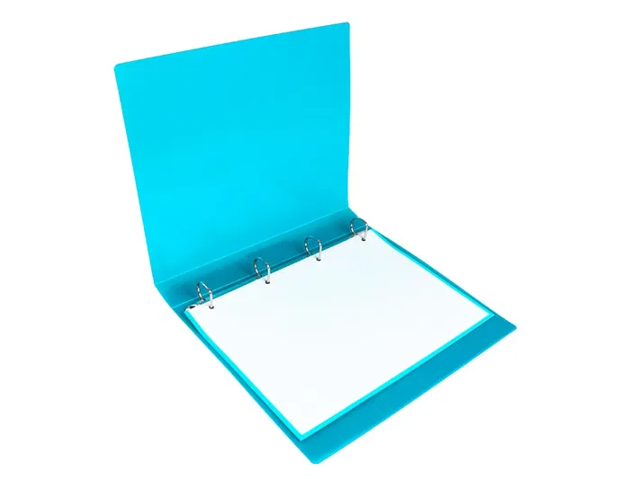 Liderpapel Carpeta de Anillas 4 Anillas 25 mm Polipropileno DIN A4 Celeste Opaco