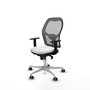 PIQUERAS Y CRESPO Silla de oficina Jorquera con mecanismo Sincro, Blanco y Gris