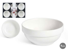 Vessia Set 6 Cuencos Porcelana Blanca Aperitivo 9 cm (Set de 12)