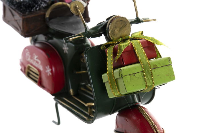DKD Home Decor Vehiculo Decoracion Navidad Tradicional Rojo Verde 26.5 x 10.5 x 20 cm
