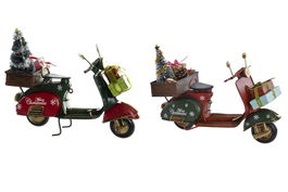 DKD Home Decor Vehiculo Decoracion Navidad Tradicional Rojo Verde 26.5 x 10.5 x 20 cm