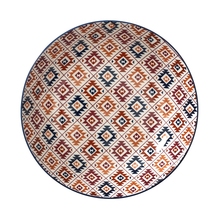 Home Deco Factory Plato Hondo Porcelana 20 cm, Colección Mirage, Apto Lavavajillas y Microondas